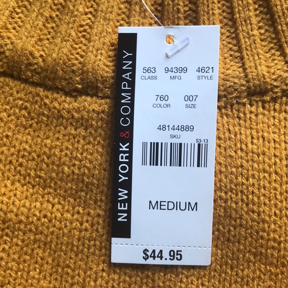 NEW YORK & COMPANY Mustard color Size Medium long shirt/ mini dress Brand New. - Picture 5 of 8